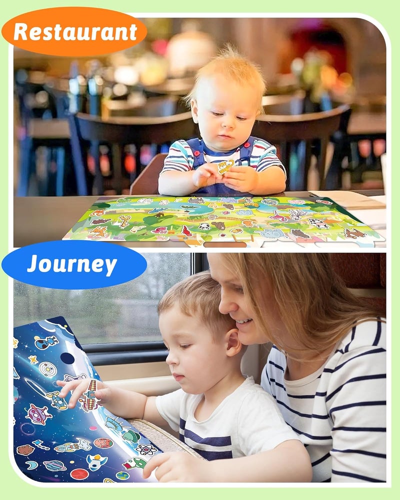 Benresive Reusable Sticker Books for Toddlers, 3 Sets Travel Stickers for Kids, Toddler Sticker Book, Crafts Activities for Toddlers, 3 and Up Birthday Gifts Travel Toys - Image 3